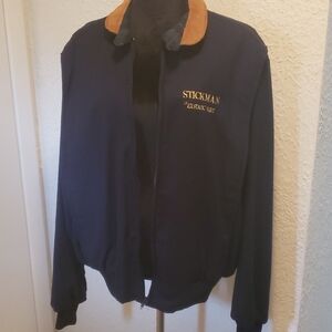 Schneider Navy Bomber Jacket with Tan Collar